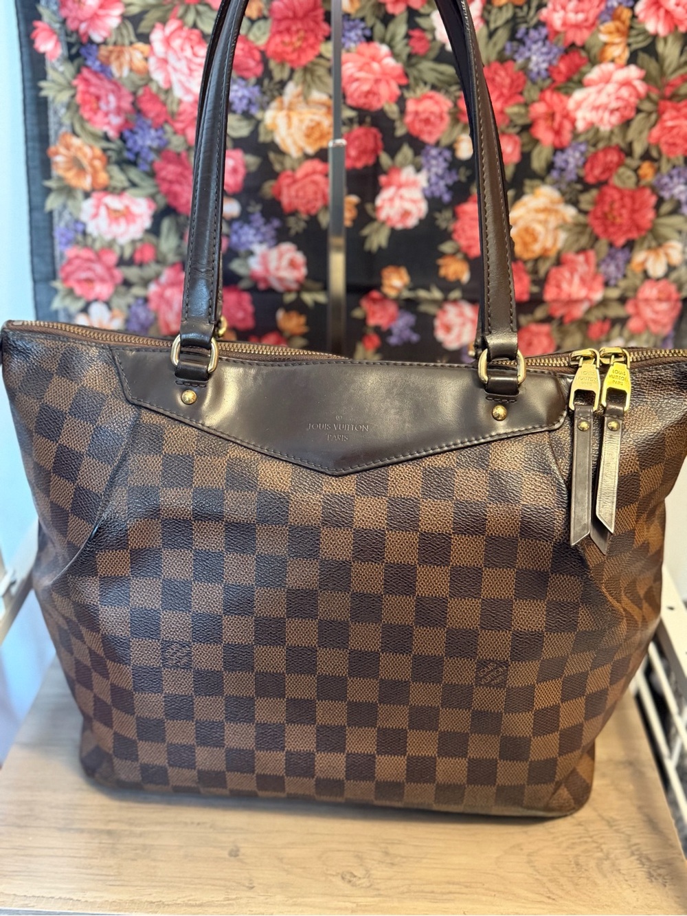 Louis Vuitton Damier Ebene Westminster PM Shoulder Bag with Gold Hardware